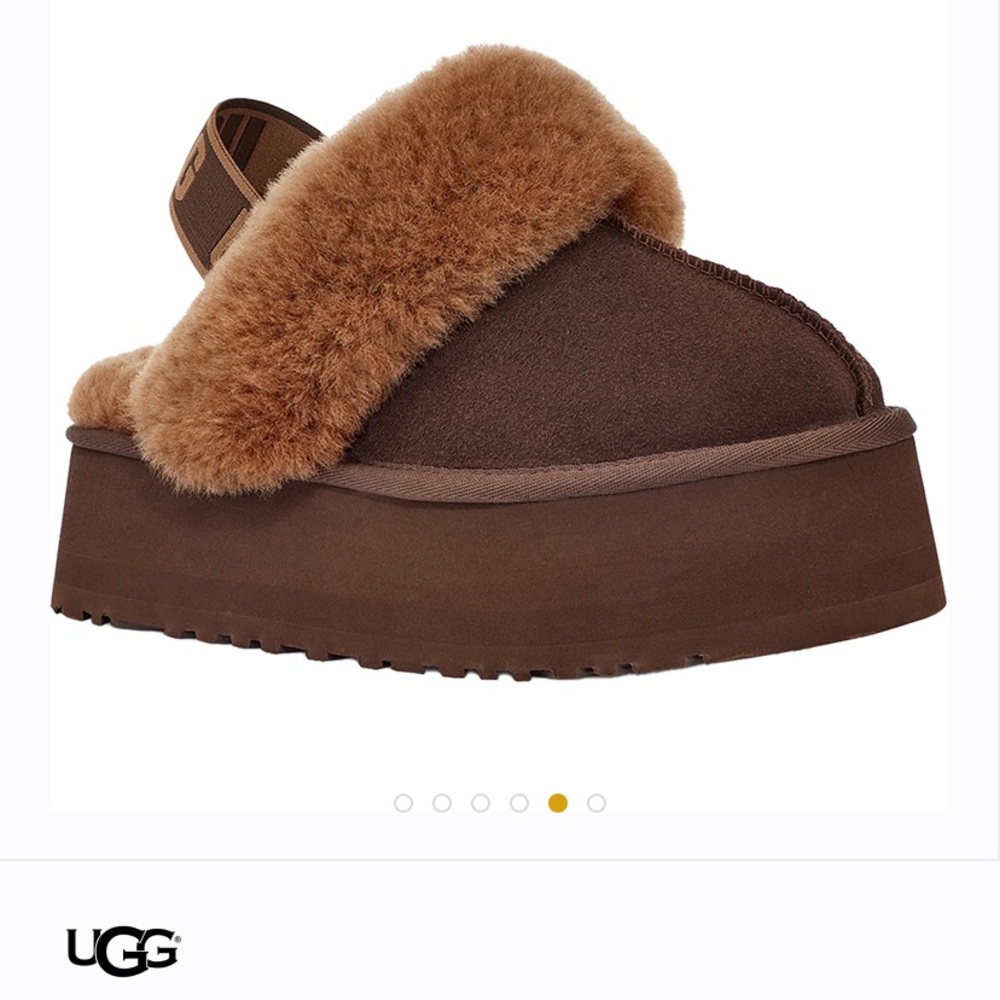 UGG Funkette Burnt Cedar size 6 Platform Mules